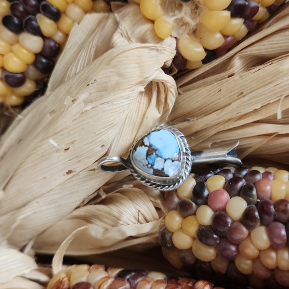 Stunning NWOT Native American Navajo Turquoise Squash Blossom Pendant 🩵🤎 - Picture 3 of 13